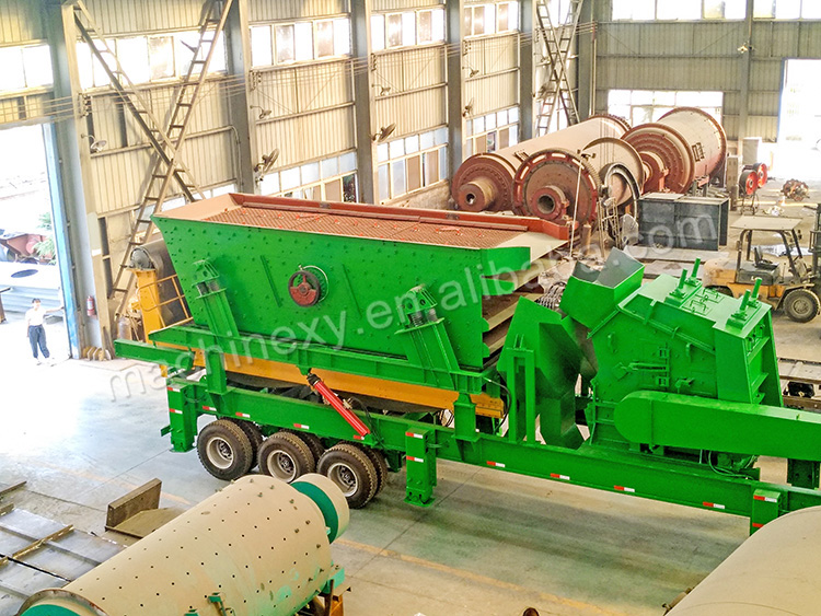 The wheeled mobile crushing station of t